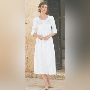 Peruvian Connection Liana Nightgown size small white